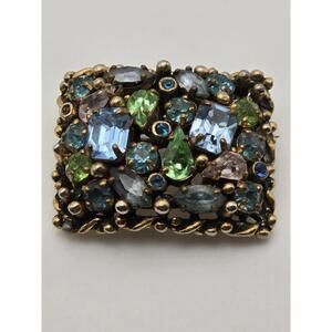 Vintage Signed Designer Barclay Rhinestone Brooch
